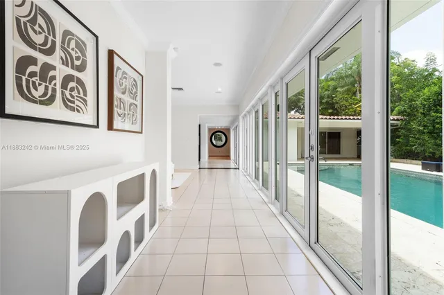 a view of a hallway with entryway