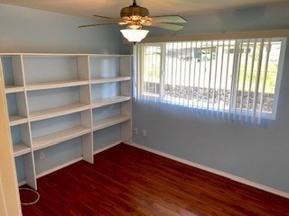 18-7856 Kaniela Road Mountain View, HI 96771 - Photo 19 of 30 a view of empty room with wooden floor and fan
