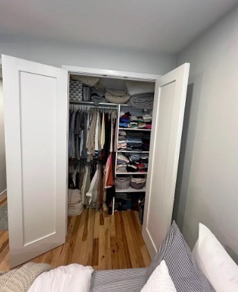 37 Kimball Street, Unit 2 Boston, MA 02122 - Photo 13 of 19 a view of walk in closet with clothes and shoes