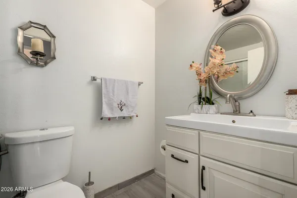 a bathroom with a toilet a sink and a mirror