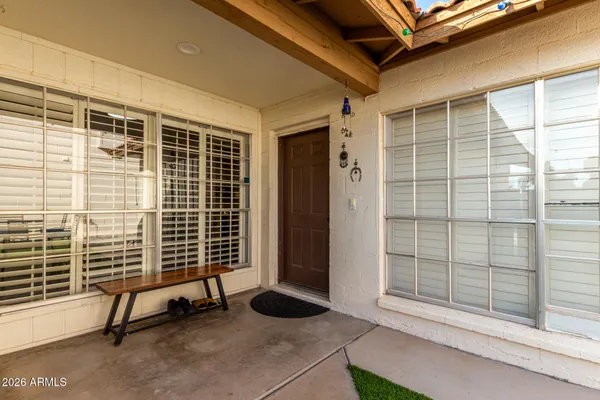 a view of a door with a glass door