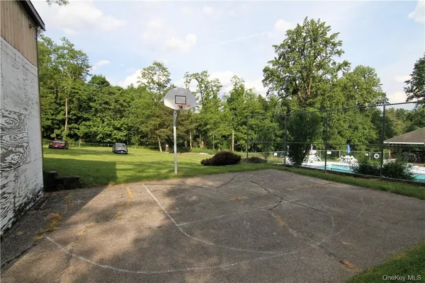 a view of a park with tree s