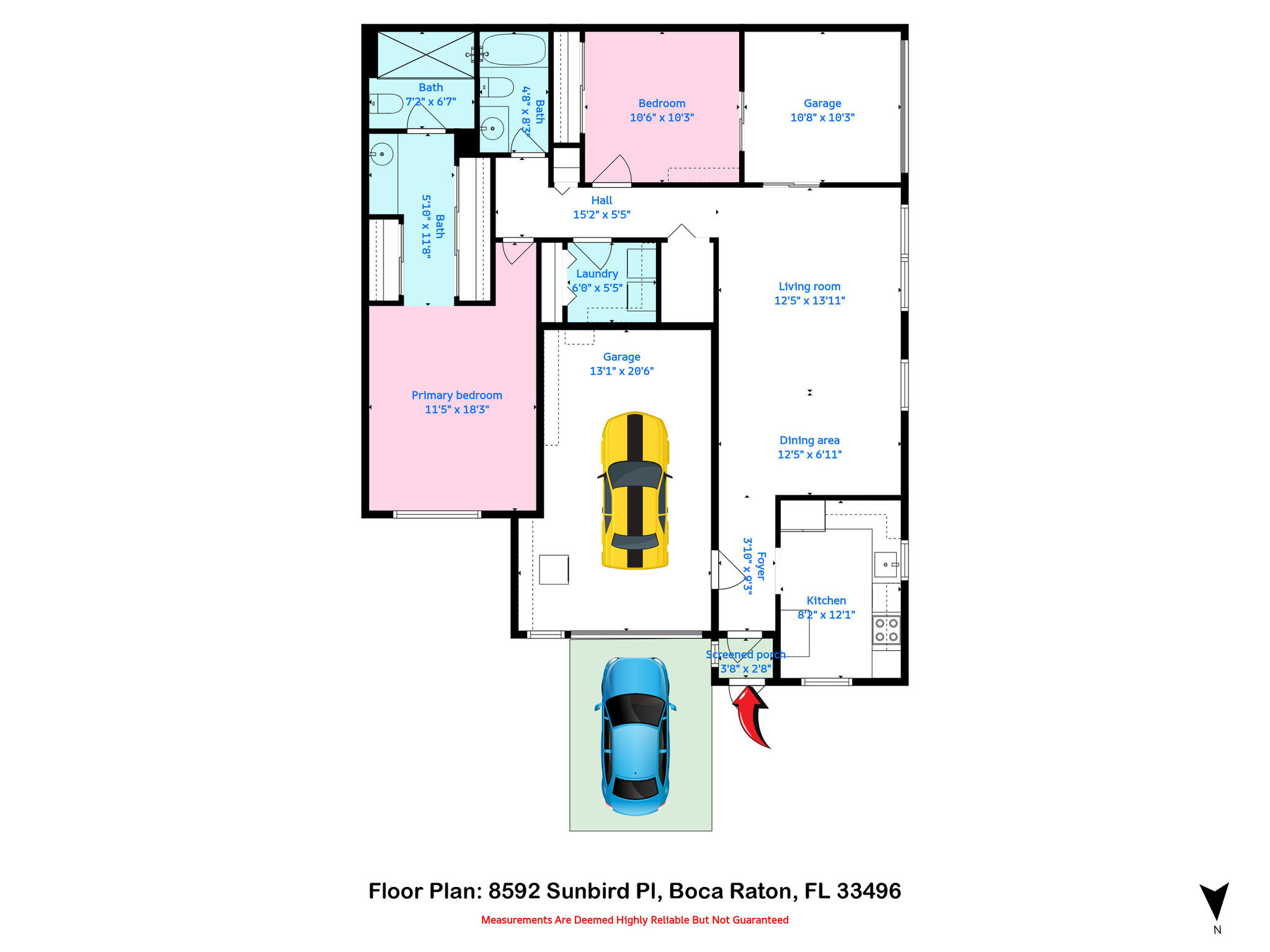 8592 Sunbird Place Boca Raton, FL 33496 - Photo 44 of 44 3 Floor Plan