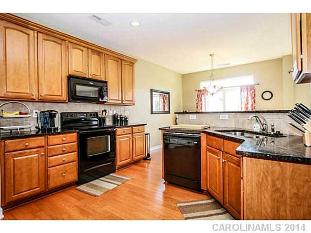 12106 Red Rust Lane Charlotte, NC 28277 - Photo 4 of 16 a kitchen with stainless steel appliances granite countertop a stove a sink and a microwave