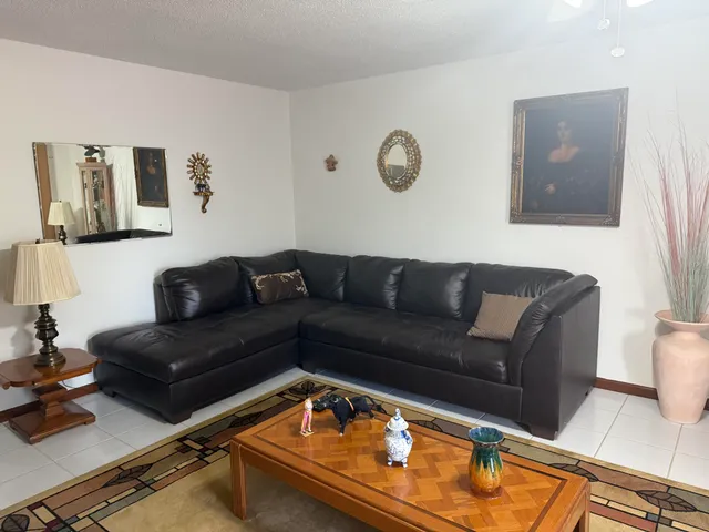 a living room with furniture