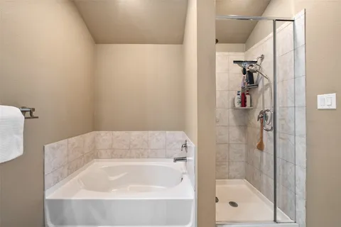 a bathroom with a tub