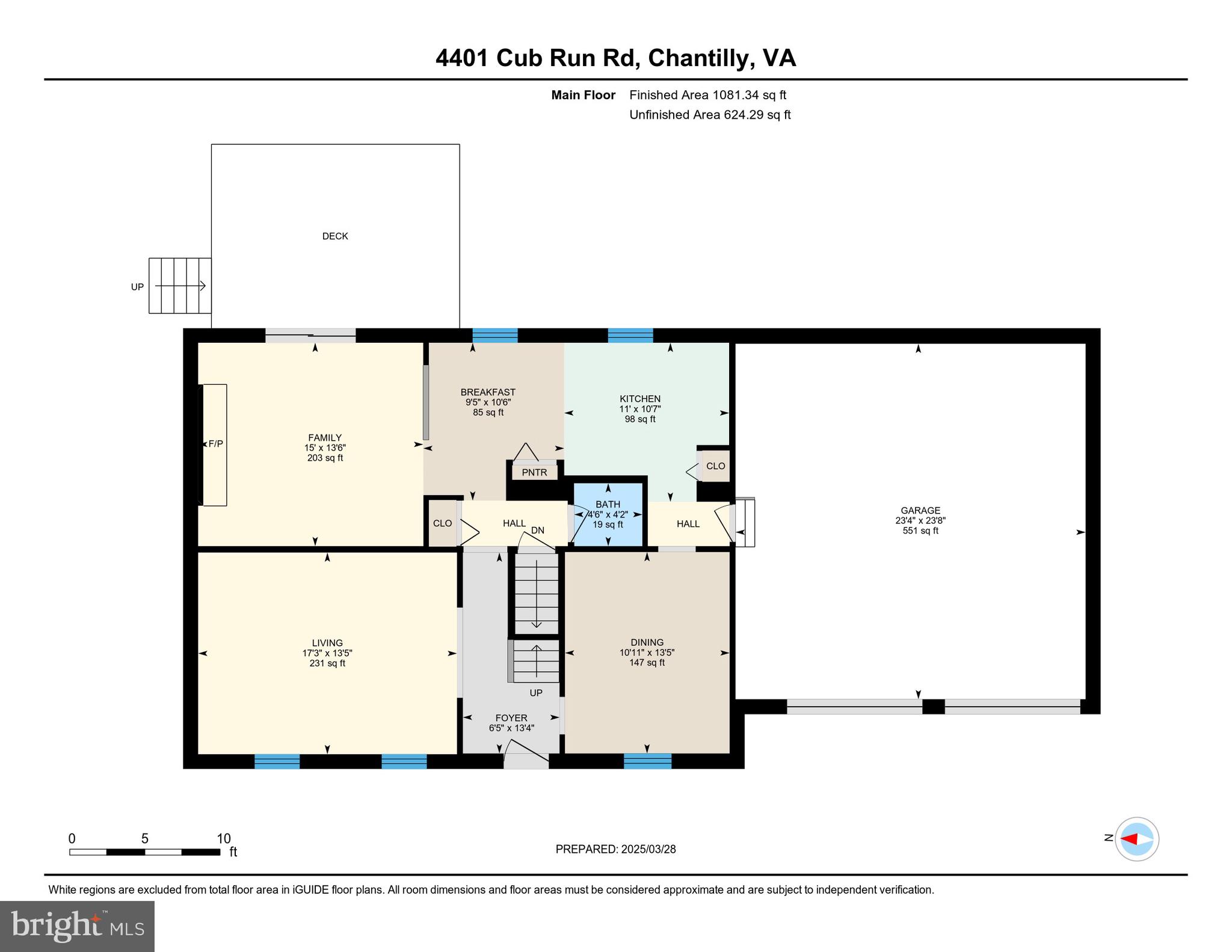4401 Cub Run Road Chantilly, VA 20151 - Photo 60 of 60 FLOOR PLAN - MAIN LEVEL