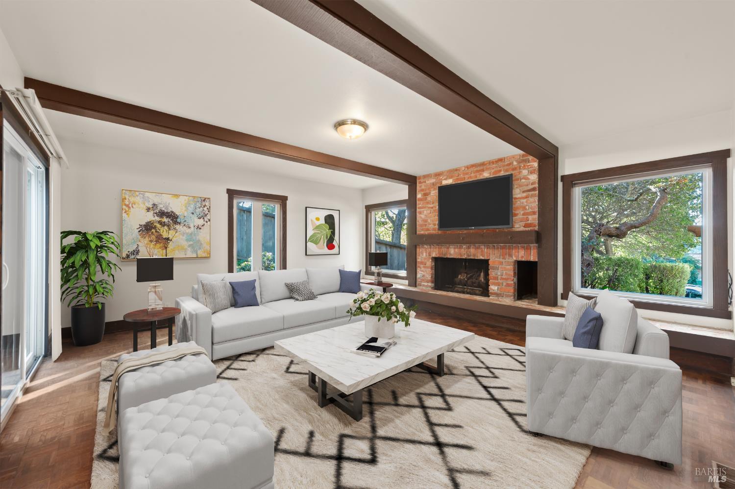 69 Dunfries Terrace San Rafael, CA 94901 - Photo 16 of 43 lower level virtually staged family room.