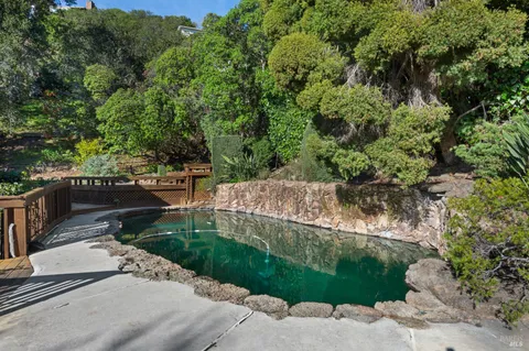 a green field with lots of trees