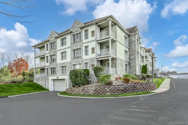 a front view of a multi story building