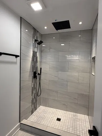 a bathroom with a shower