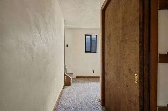 an empty room with closet