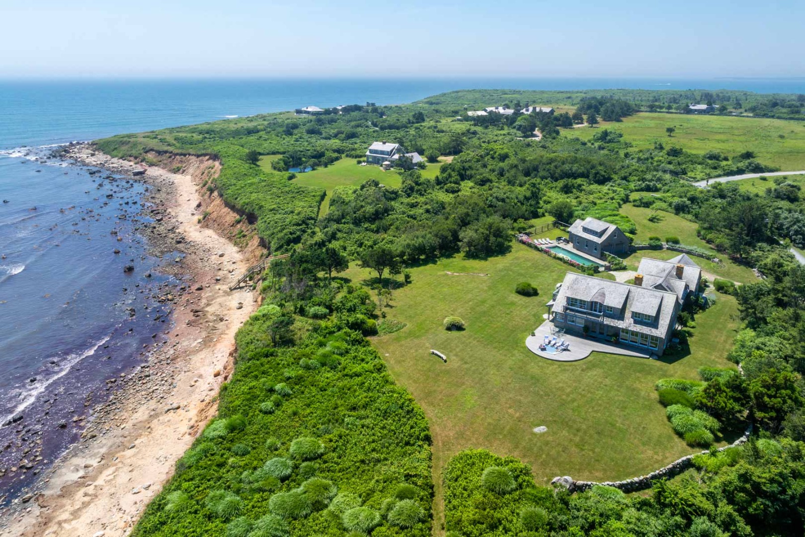 64 Squibnocket Farm Road Chilmark, MA 02535 - Photo 22 of 43 an aerial view of a house with a garden