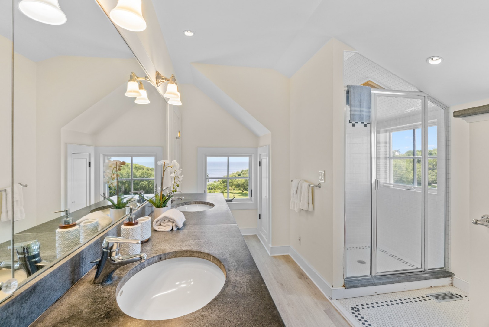 64 Squibnocket Farm Road Chilmark, MA 02535 - Photo 31 of 43 a view of a bathroom sink and a mirror