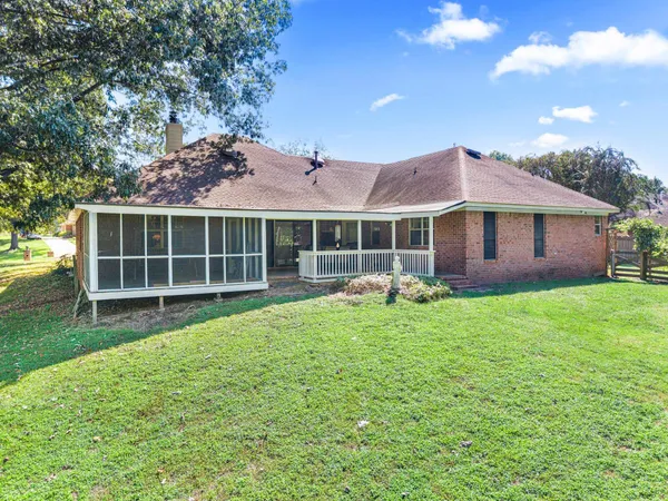 a house view with a garden space