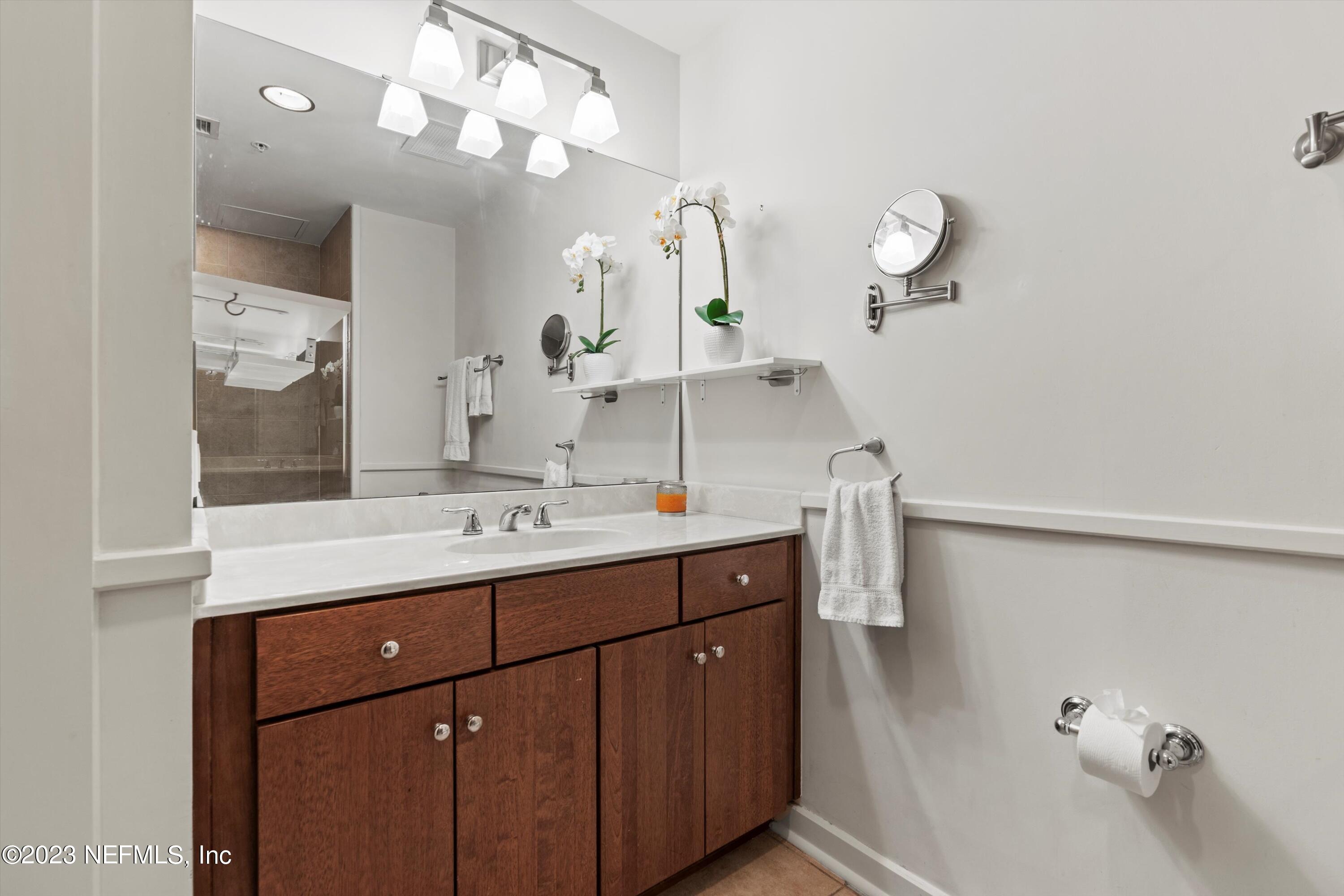 1661 Riverside Avenue, Unit 211 Jacksonville, FL 32204 - Photo 8 of 32 a bathroom with a sink and a mirror