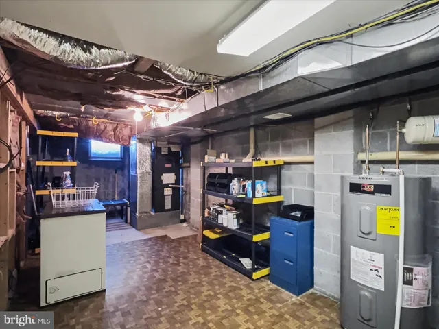 a view of store room with storage and utility