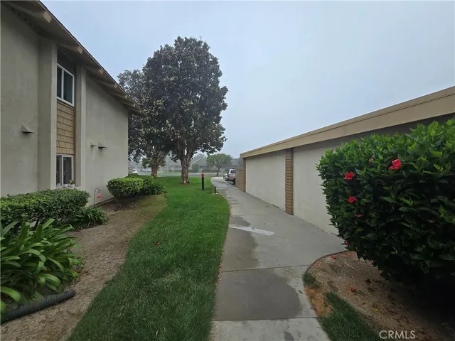 a view of a back yard of the house