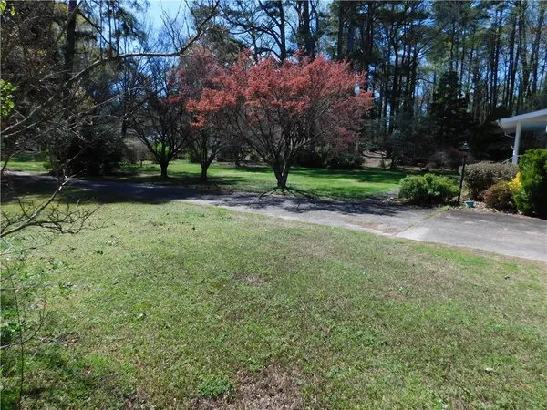 a view of backyard with green space
