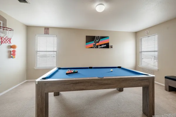 a room with table and window