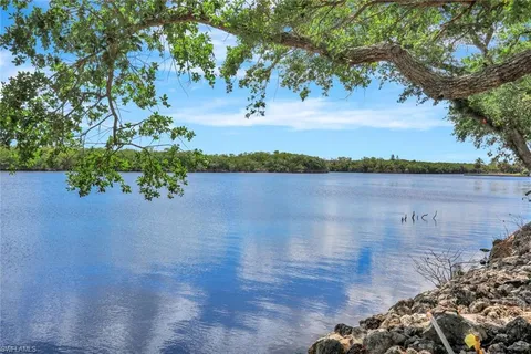 a view of a lake with outside area