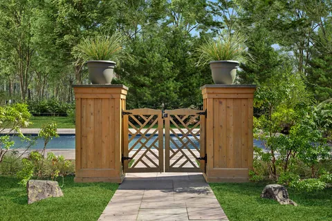 a view of an outdoor sitting area with furniture