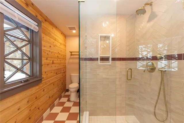 a bathroom with a shower