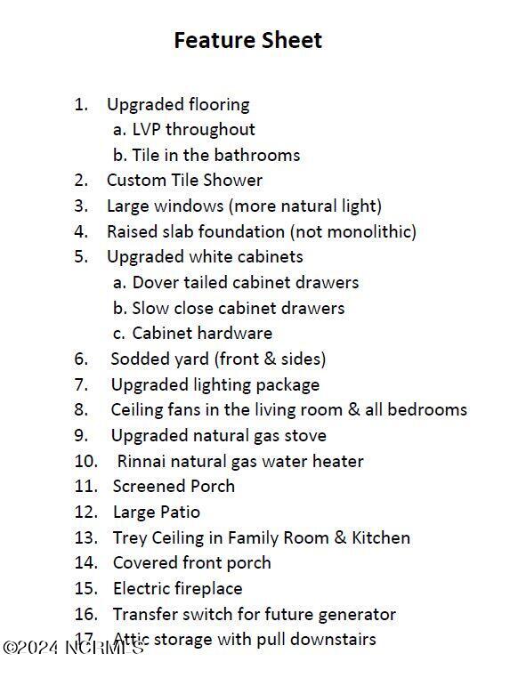 2503 Wild Turkey Road New Bern, NC 28562 - Photo 10 of 23 feature sheet