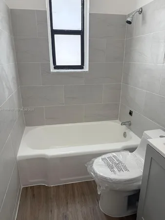 a bathroom with a window