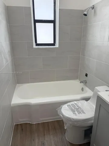a bathroom with a window