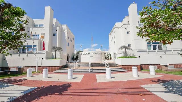 a view of a swimming pool with a garden