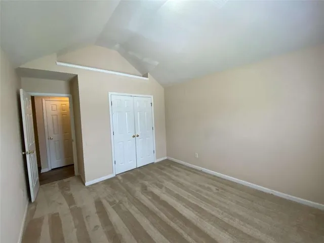 a view of a small space with a window