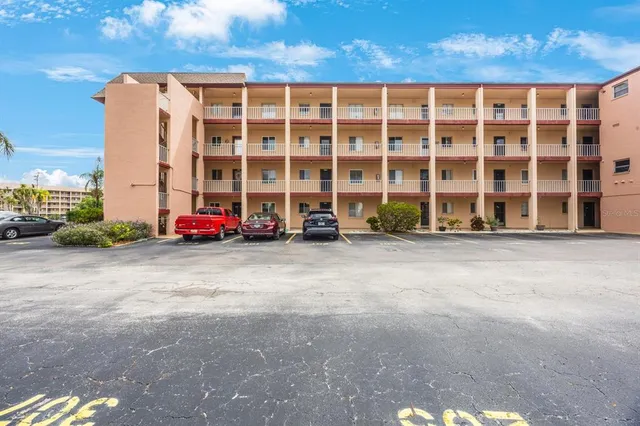 a view of building with double door