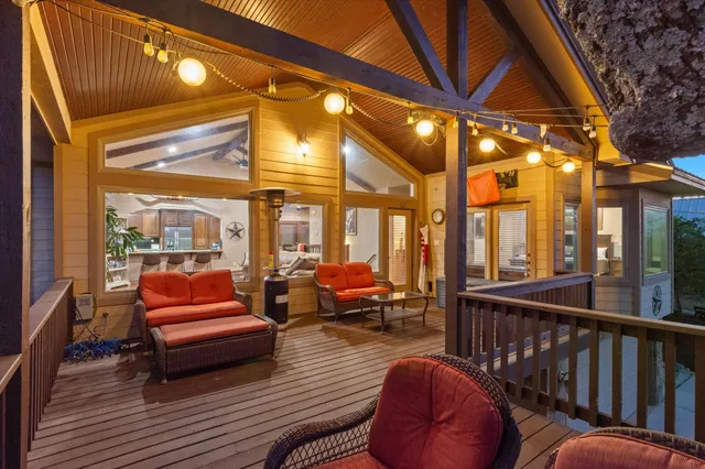 a outdoor living space with furniture and a couch