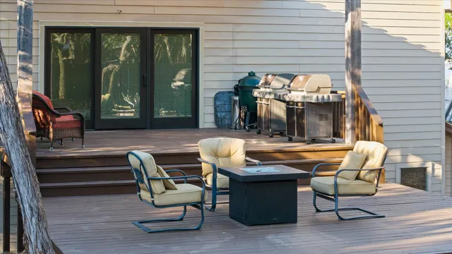 a view of a two chairs in front of retail shop