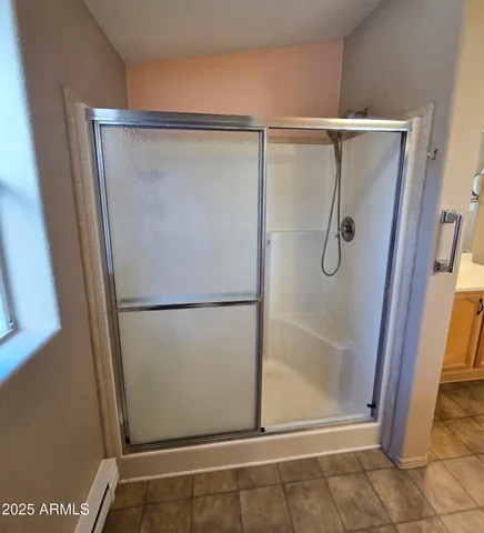 a view of bathroom with shower