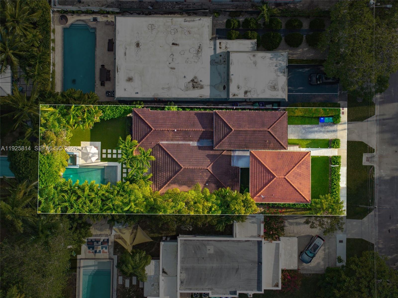 45 Southwest 19th Road Miami, FL 33129 - Photo 53 of 56 an aerial view of a house with a yard