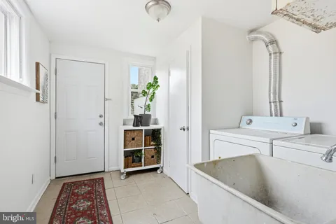 a room with a washer and dryer