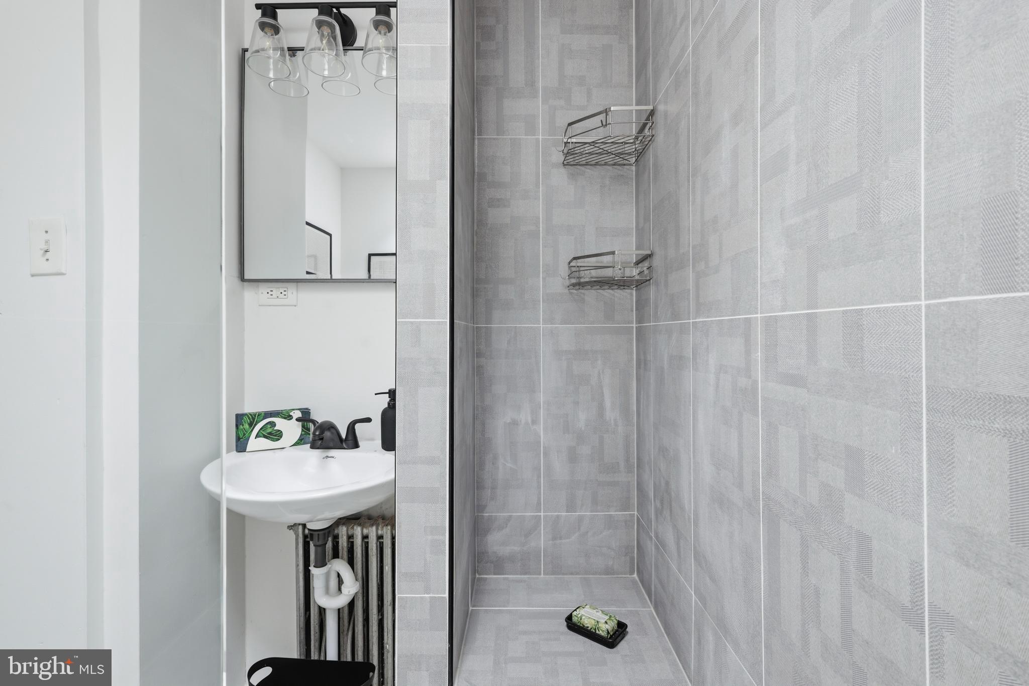 116 West Duval Street Philadelphia, PA 19144 - Photo 20 of 28 a bathroom with a sink a mirror and shower