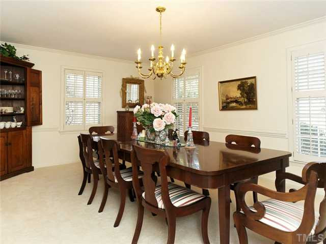 4413 Pitt Street Raleigh, NC 27609 - Photo 5 of 25 a view of a dining room with furniture and chandelier