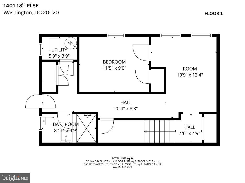 1401 18th Place Southeast Washington, DC 20020 - Photo 4 of 38 a picture of and white wall