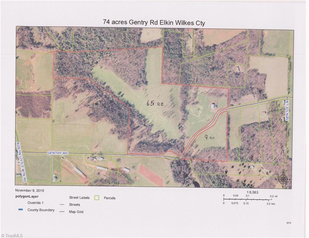 0 Gentry Road Elkin, NC 28621 - Photo 29 of 30 76.68 acres per the deed subject to R/W of S. R. 1929 Gentry Rd per survey dated 2-3-1992 by John S. Steele, RLS, L-1474.