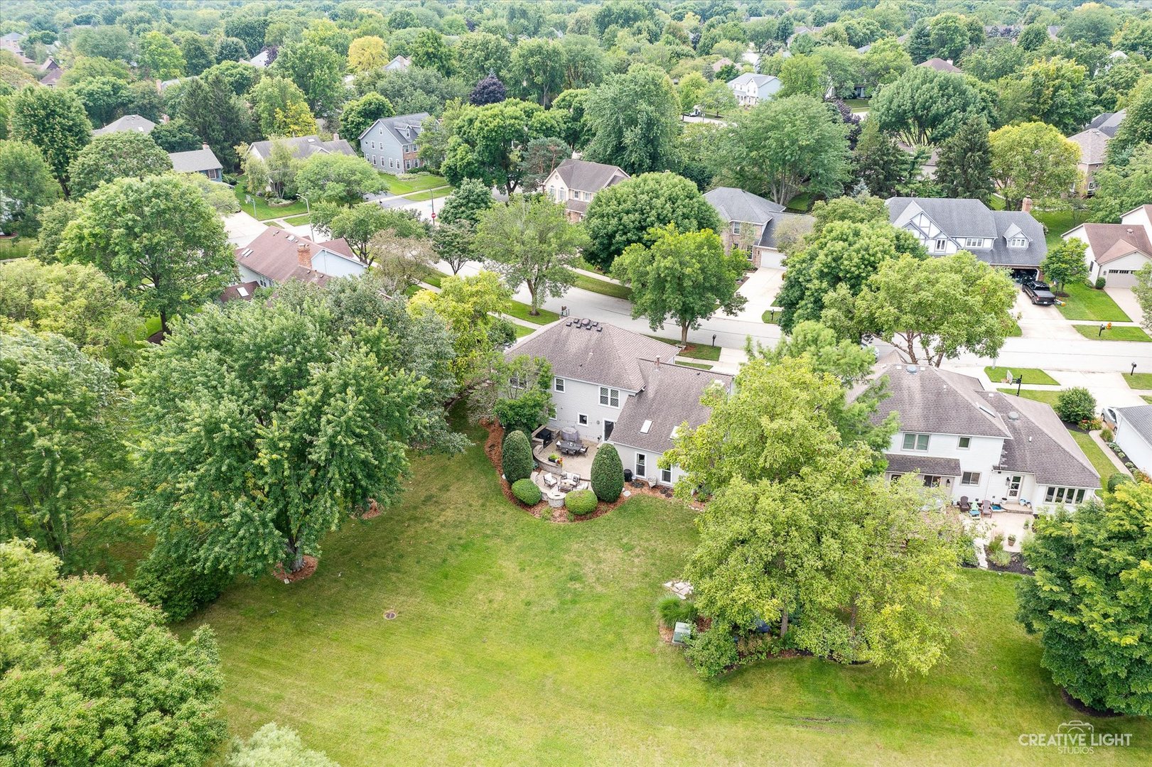 409 Flock Avenue Naperville, IL 60565 - Photo 44 of 48 an aerial view of residential houses with outdoor space and trees all around