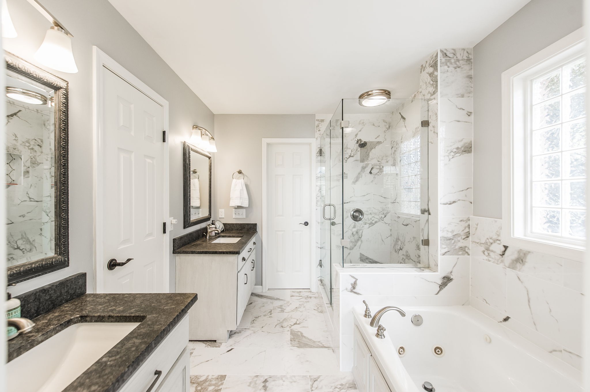 317 Cherry Lane White House, TN 37188 - Photo 49 of 70 a bathroom with a granite countertop tub sink double vanity and shower