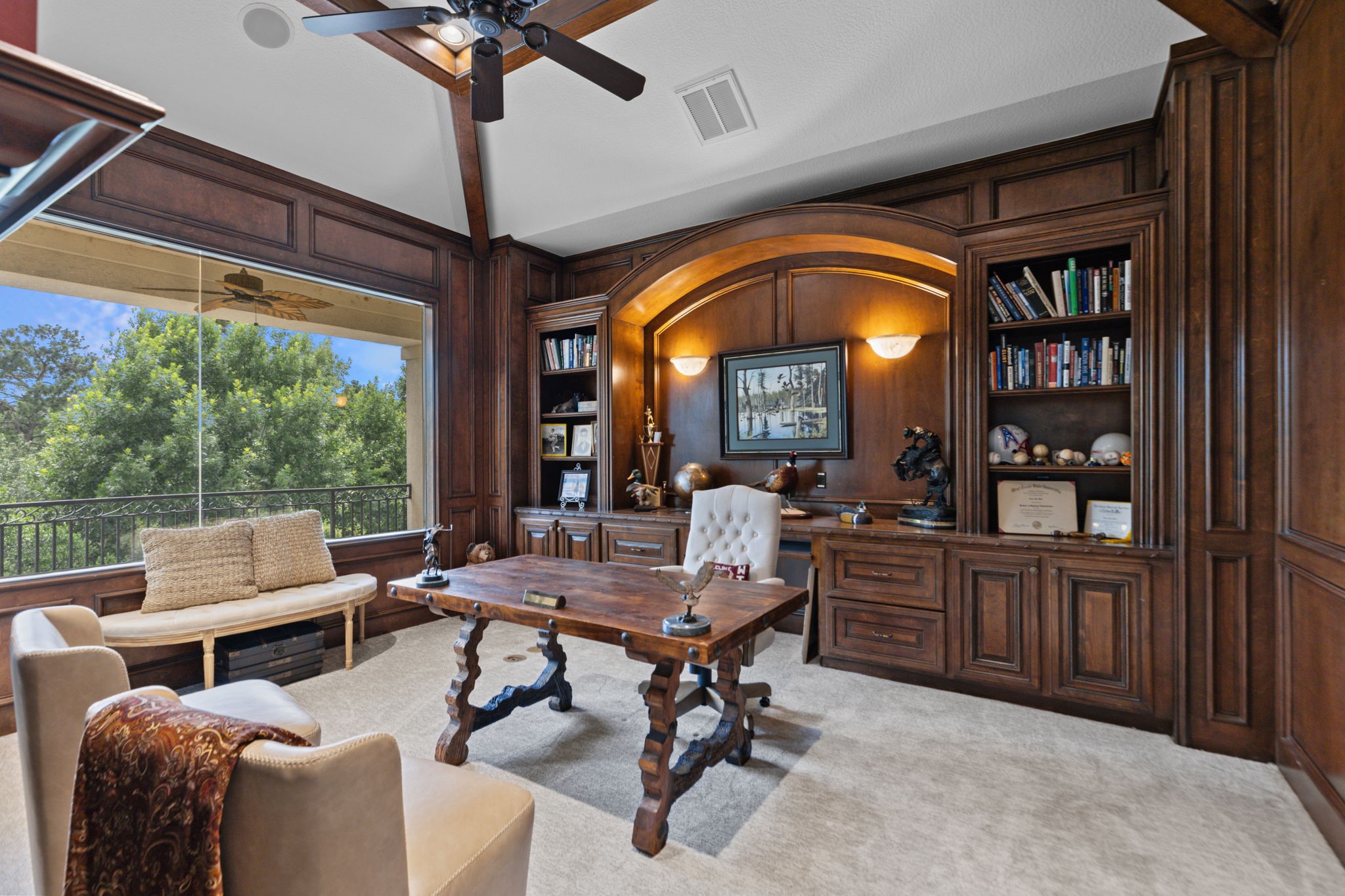 39 Maymont Way Spring, TX 77382 - Photo 28 of 50 The stately office/library overlooks the pool&golf course