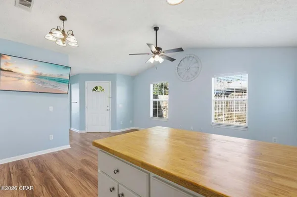 a view of livingroom and kitchen
