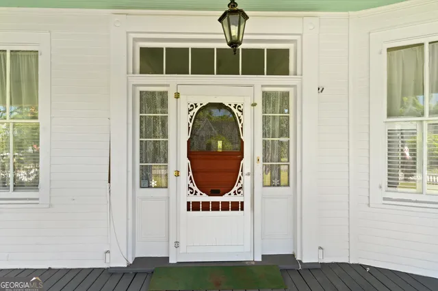 a front view of a house with entryway