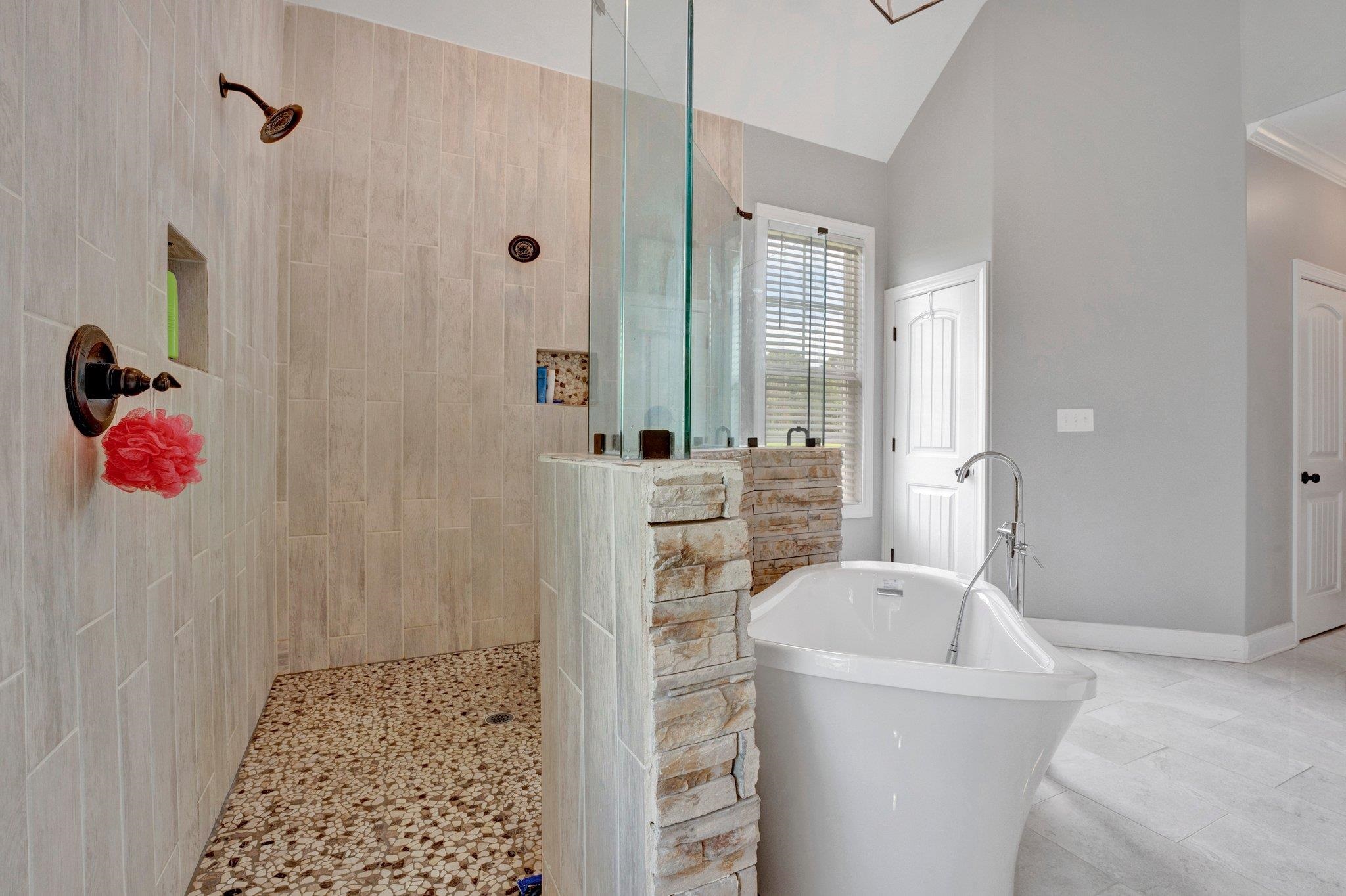 3270 Rast Road Millington, TN 38053 - Photo 28 of 40 Full bath with a soaking tub, a walk in shower, and lofted ceiling