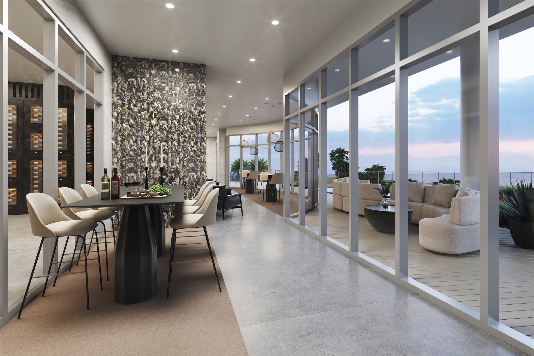 10525 Termini-San Luis Pass Road, Unit 1004 Galveston, TX 77554 - Photo 11 of 13 a dining room with furniture and a large window