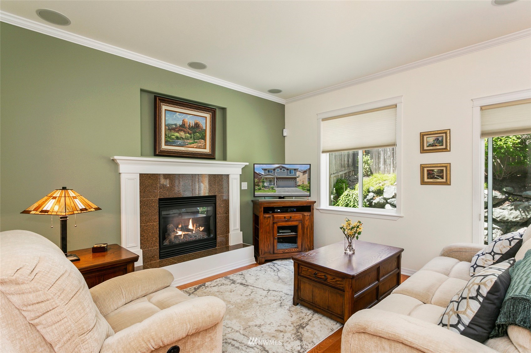 230 161st Place Southeast Bothell, WA 98012 - Photo 3 of 22 a living room with furniture and a fireplace